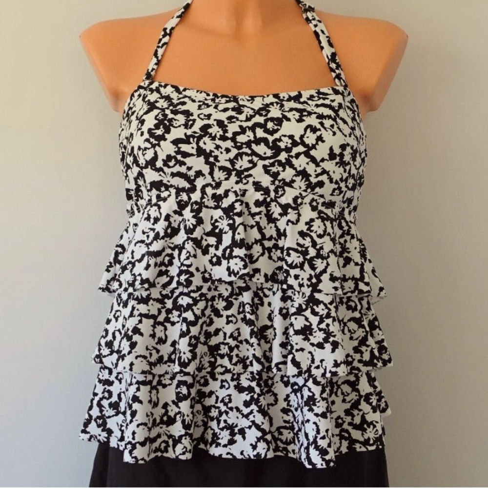 Island Escape Floral Print Ruffle Tankini